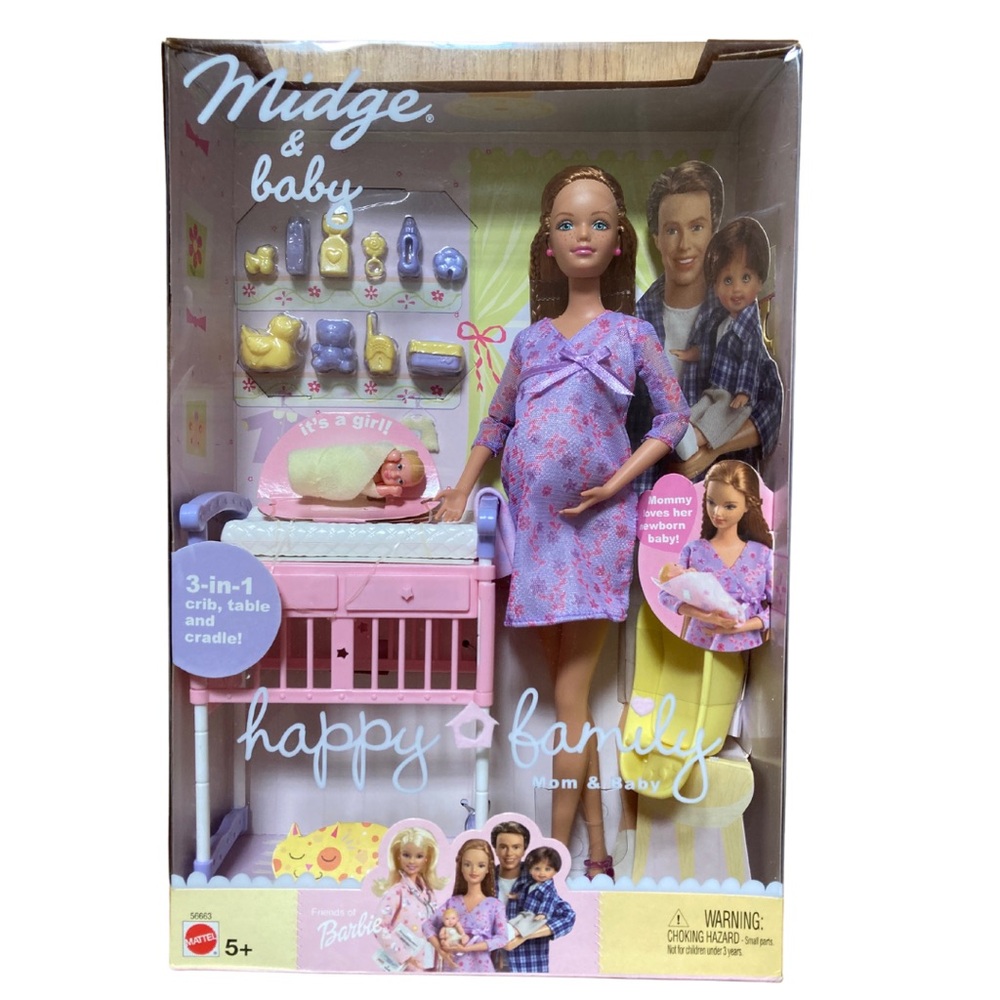 Mattel Midge & Baby - Happy Family Mom & Baby Doll Set (2002) - Factory Sealed - Picture 8 of 10